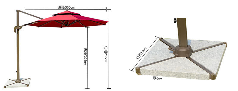 罗马广告伞规格图