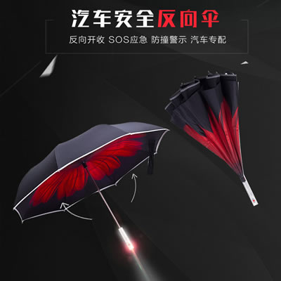 LED汽车安全警示反向伞
