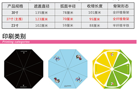 雨伞尺寸图