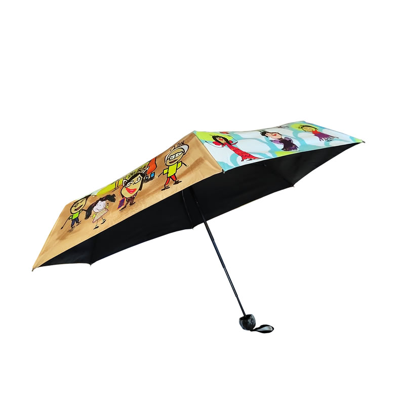 五折叠伞数码印卡通儿童防晒雨伞