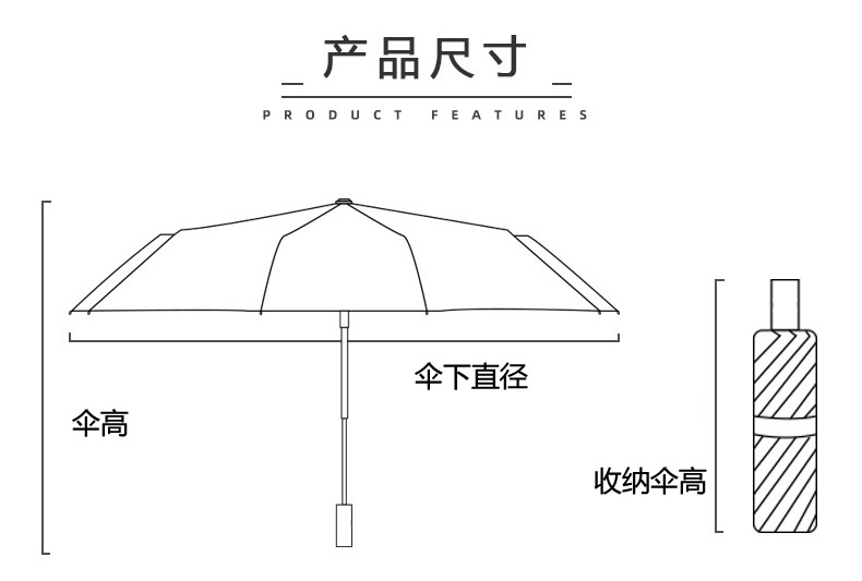 折叠伞尺寸